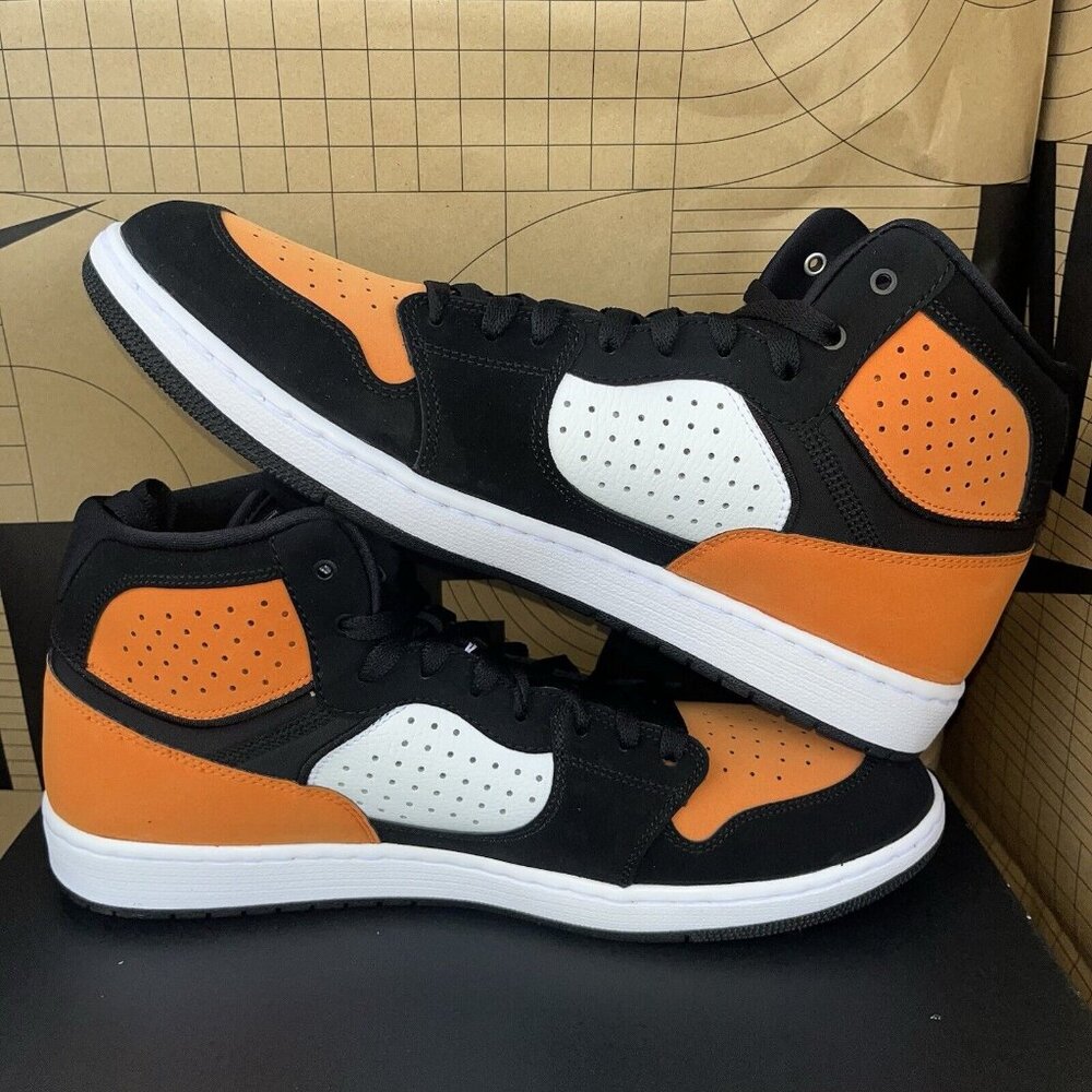 Nike Men’s High-Top Basketball Sneakers - Black, Orange, White - Picture 2 of 7
